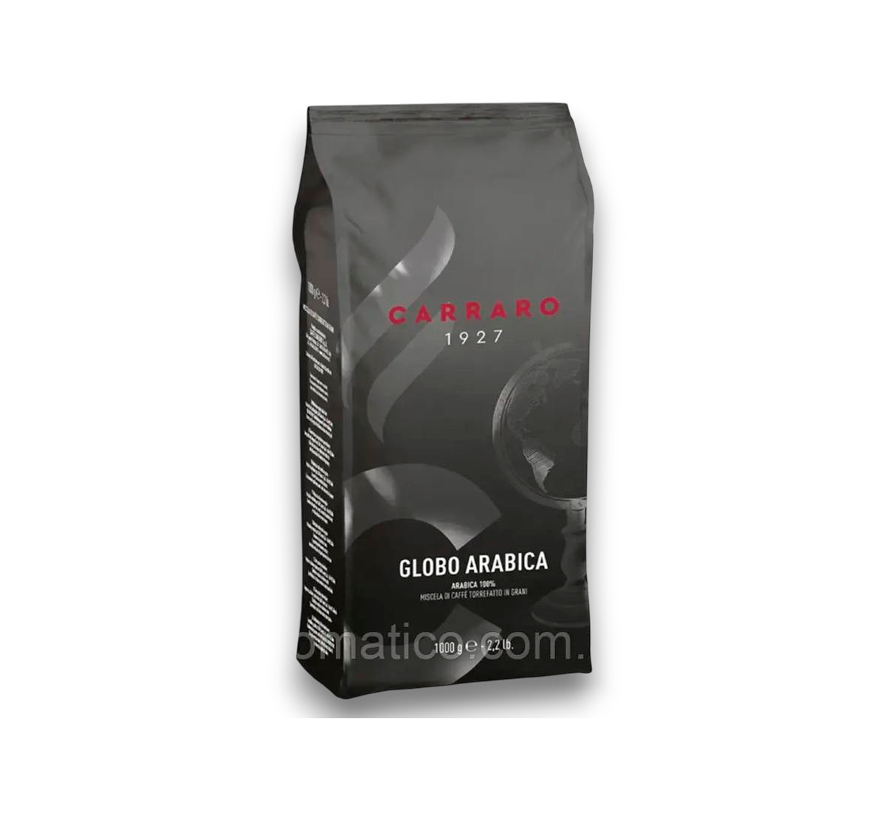 globo arabica black Кава в зернах Carraro Globo Arabica 100% Арабіка 1кг - Зображення 1
